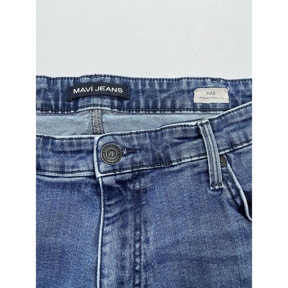 Mavi Max Relaxed Wide Leg Denim Jeans Men's W38 L31 Blue Mid Wash - Picture 5 of 11